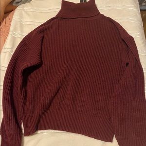 Burgundy turtleneck